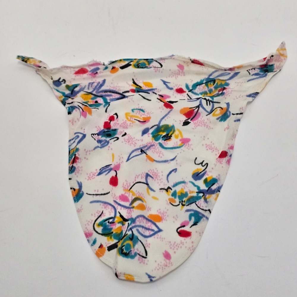 Barbie Genuine Fashion Headscarf Wrap White Multicolor Abstract Vintage Tie